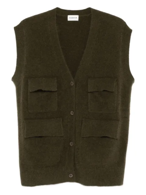 P.A.R.O.S.H. Maglia pocket sleeveless cardigan Green LACOOND500724