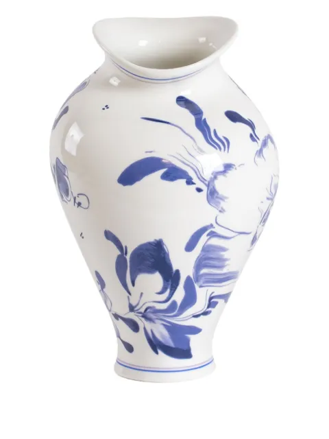 Seletti floral-print porcelain vase White 11292