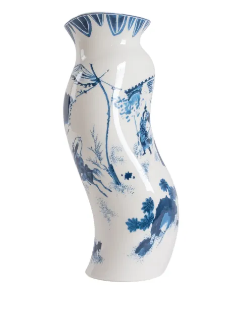 Seletti Acid King Wen curved porcelain vase (18cm x 13.5cm) White 11291
