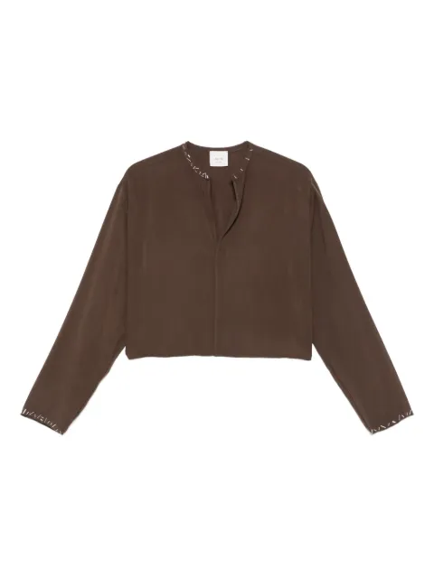 Alysi embellished-trim top Brown 165260A5228