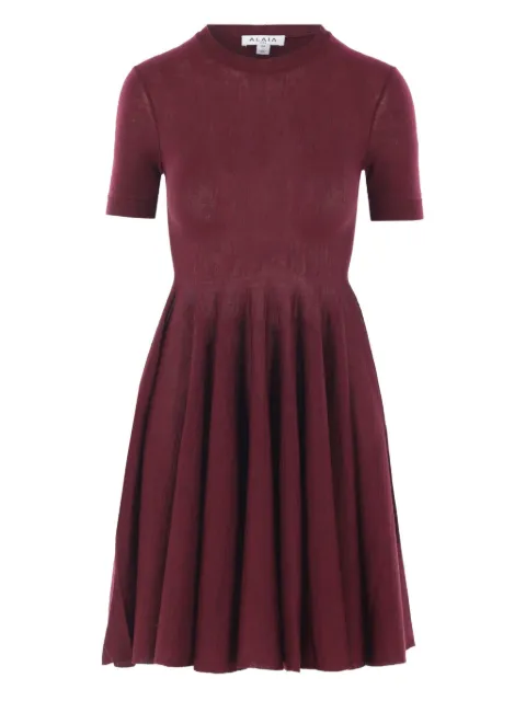 Alaïa short-sleeve flared dress Red AA9R2700M922B413