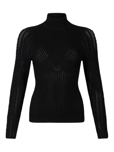LIU JO punched high-neck sweater Black CF5087MS46M