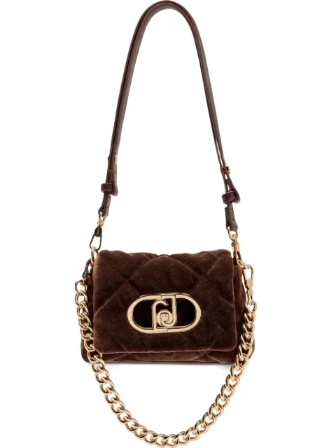 LIU JO small LaPuffy quilted logo cross body bag Brown AF5269T9093