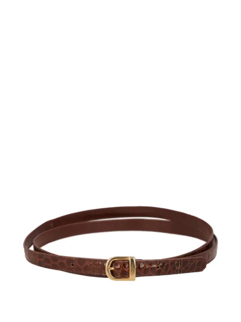 Vintage croc-effect leather belt Brown WCV13032025622