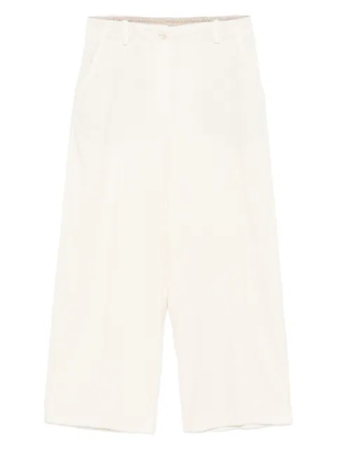 Alysi pleat-detailed cotton trousers White 165141A5049