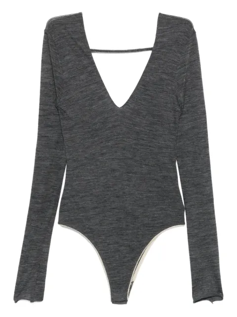 Alysi V-neck long-sleeve bodysuit Grey 165434A5209