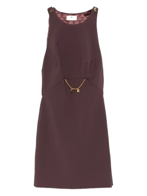 Elisabetta Franchi chain-embellished sleeveless dress Brown AB80856E2