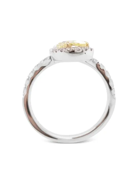 HYT Jewelry 18K white gold pear diamond ring Silver R1014HR