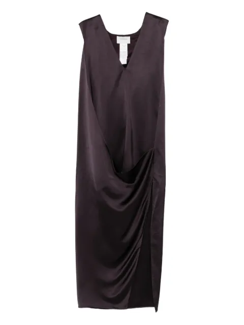 Sportmax V-neck draped dress Purple 2522226073600