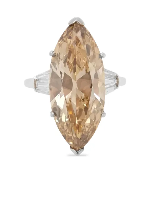 HYT Jewelry platinum marquise-diamond ring Silver HYTR11