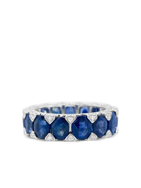 HYT Jewelry 18K white gold sapphire and diamond Eternity ring Silver 30867
