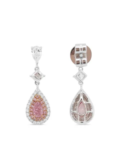 HYT Jewelry 18K white gold pink diamond earrings Silver E186HR