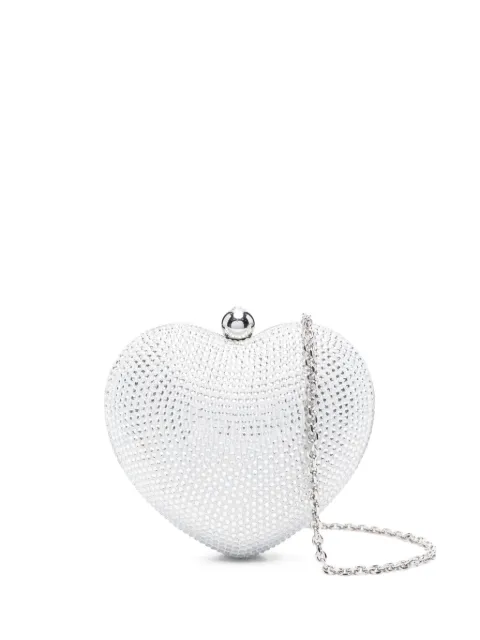 MACH & MACH mini Crystal Heart embellished bag White MMCBBG0020SUE