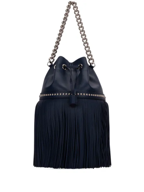J&M Davidson fringed chain-strap bucket bag Blue LMDC1XXSCNP