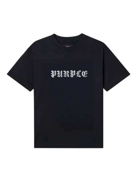 Purple Brand logo-print T-shirt Black P101TBTP425