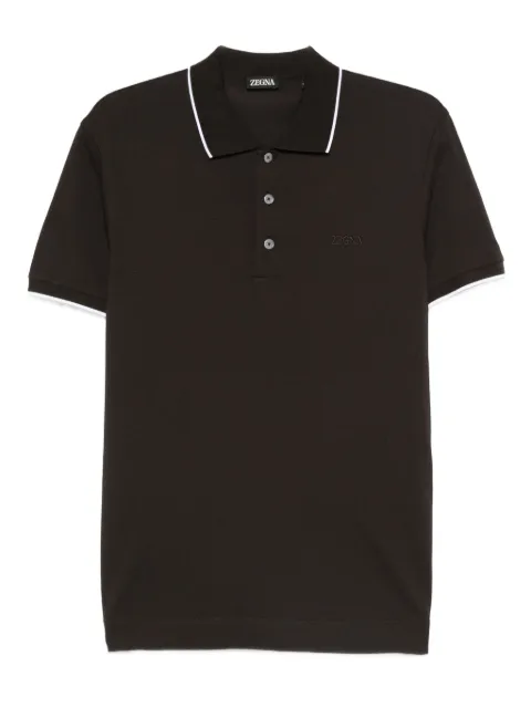 Zegna contrast-trimmed polo shirt Brown UG358A2G746M09