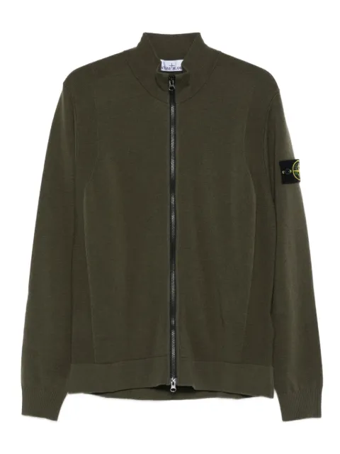 Stone Island 5100062 zip-front patch pocket sweater Green K2S155100062S00A1