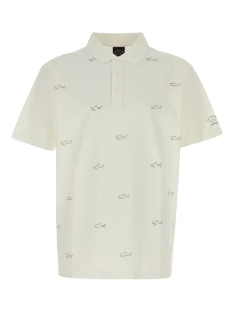 Paul & Shark shark-print polo shirt Neutrals 23411252