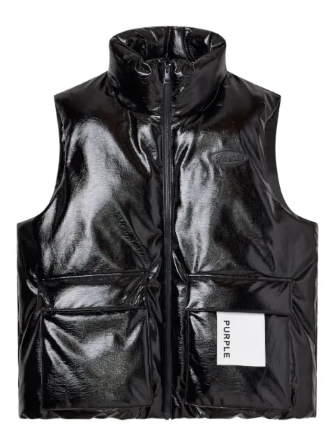 Purple Brand high-neck gilet Black M6098PLBV425