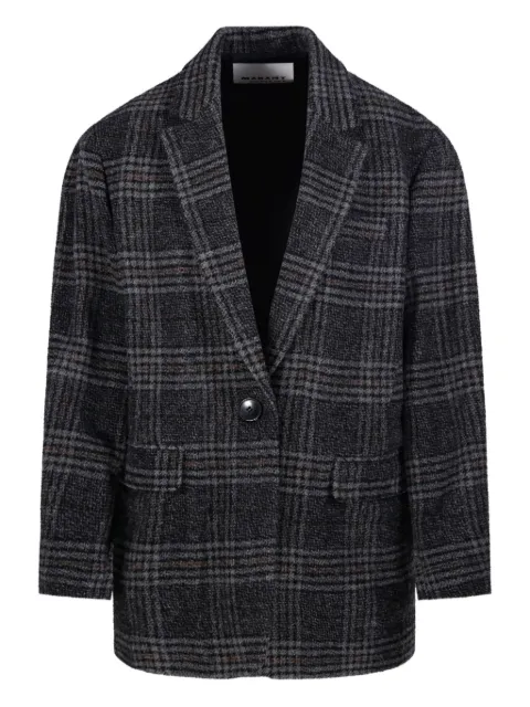 MARANT ÉTOILE checked single-breasted blazer Grey 25AVE0522FBC3D02E
