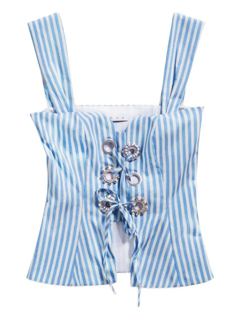 AREA striped grommet corset top Blue PF25AWTP0090FA01