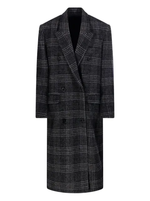 MARANT ÉTOILE Lexana double-breasted checked coat Brown 25AMA0285FAC3D02E02GY