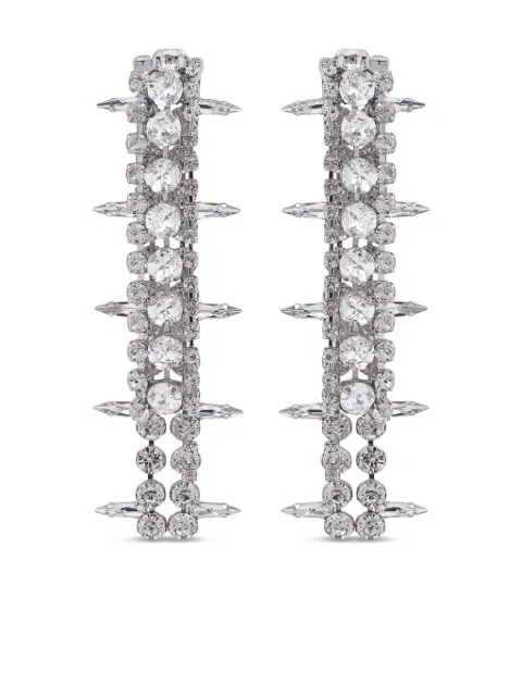 AREA crystal-embellished fringe drop earrings Silver PF25AWJW0051OT01
