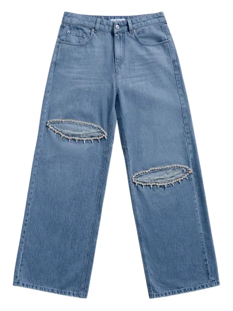 AREA crystal-embellished pocket jeans Blue PF25AWPA0070DE02