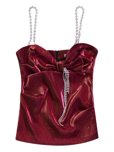 AREA crystal-embellished bow top Pink PF25AWTP0089FA01