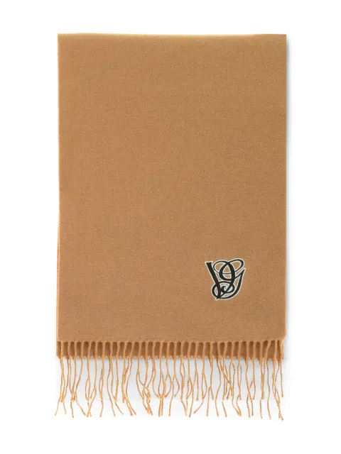 Valentino Garavani embroidered wool and cashmere scarf Neutrals YET028SSC