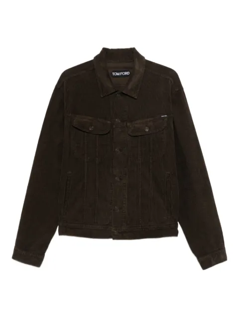 TOM FORD corduroy button-fastening jacket Green DJI001DMC081