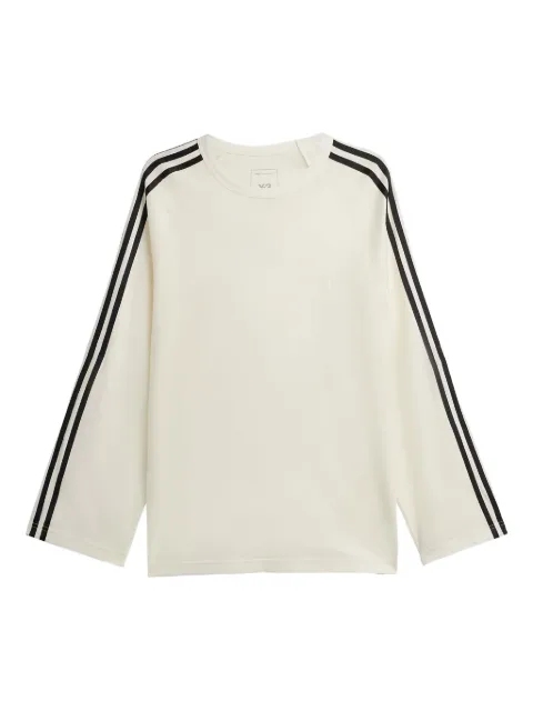 Y-3 stripe-detail long-sleeve T-shirt White JZ0635