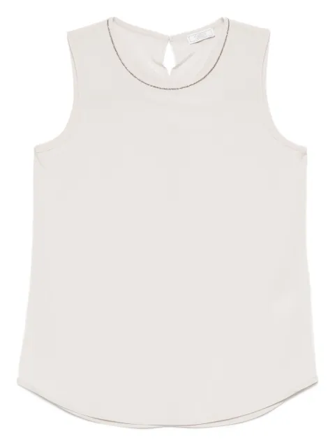 Peserico embellished sleeveless top Neutrals A08893D07325