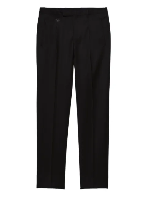 Prada pleated-front wool trousers Brown UP0374SAEO155E