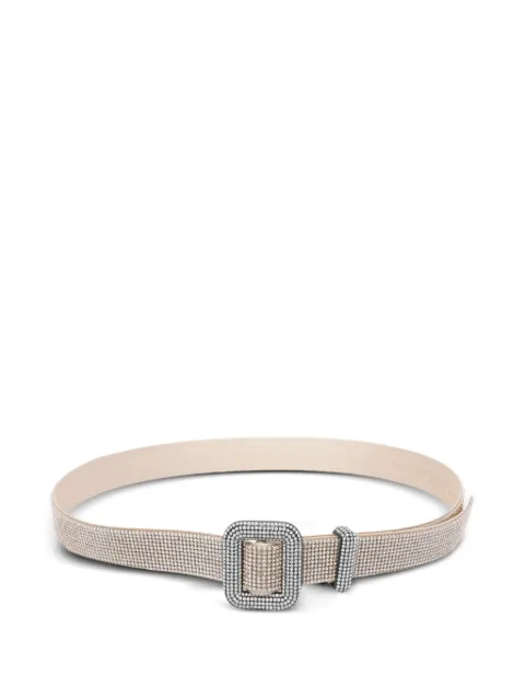 Benedetta Bruzziches crystal-embellished buckle belt Neutrals 019060