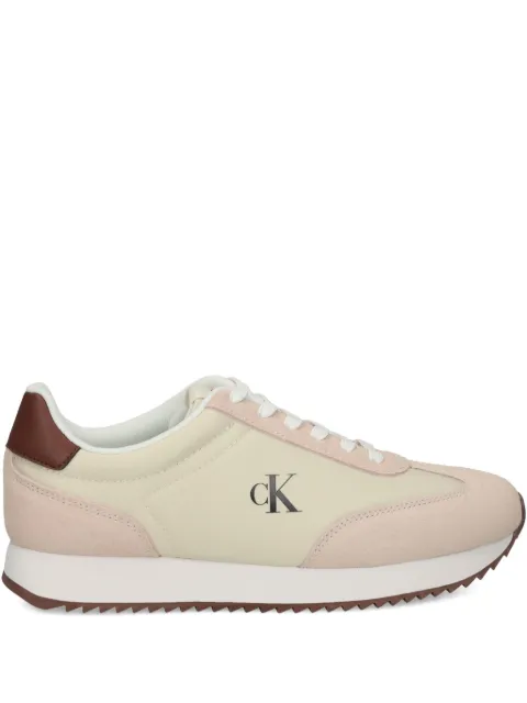 Calvin Klein Jeans CK logo suede sneakers Neutrals YW0YW01828