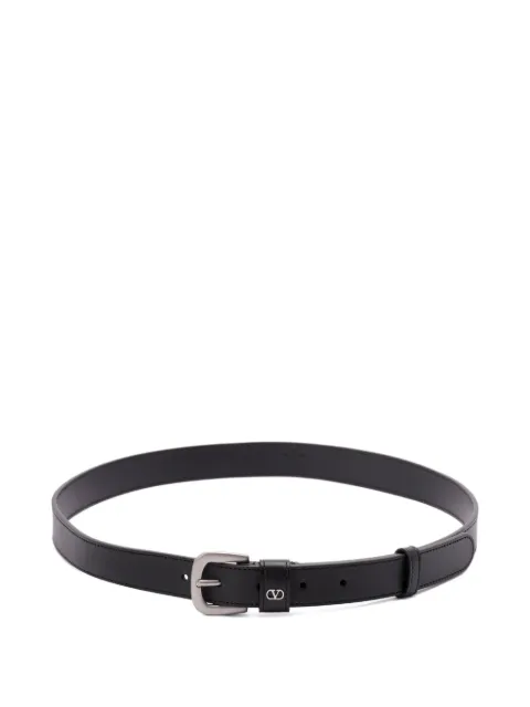 Valentino Garavani logo-plaque leather belt Black YT0SM1XUG