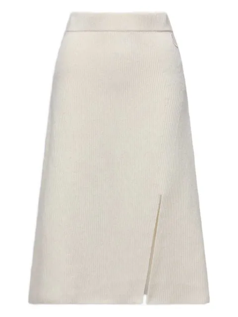 Moncler ribbed side-split midi skirt White K20939H00002M4281