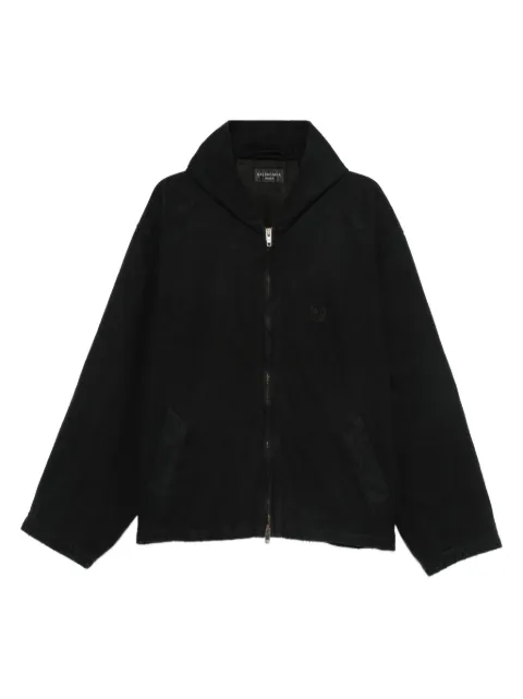 Balenciaga hooded zip-up jacket Black 839072TPM14