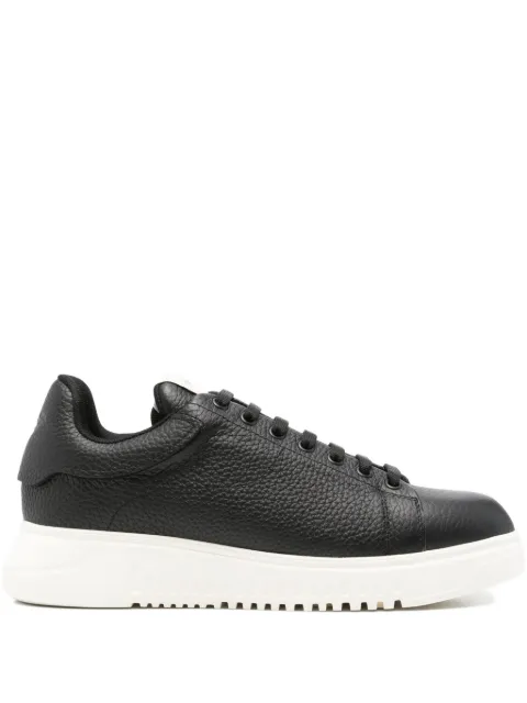 Emporio Armani textured leather sneakers Black EM003663AF19999UC001