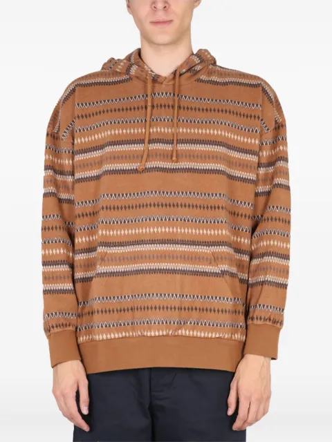 Universal Works striped hoodie Brown 27609