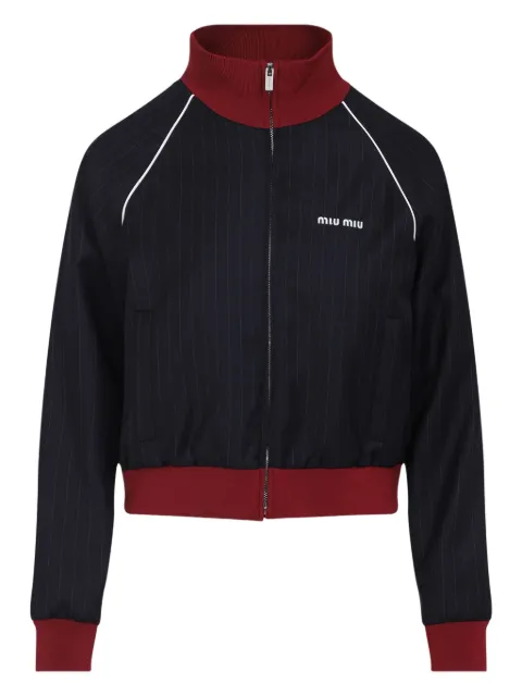 Miu Miu pinstripe wool jacket Blue ML1324SOOO174X