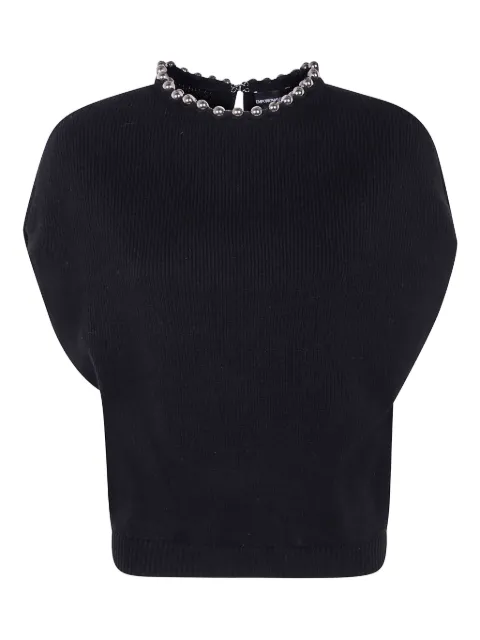 Emporio Armani beaded-neck ribbed sweater Black EW002804AF19917