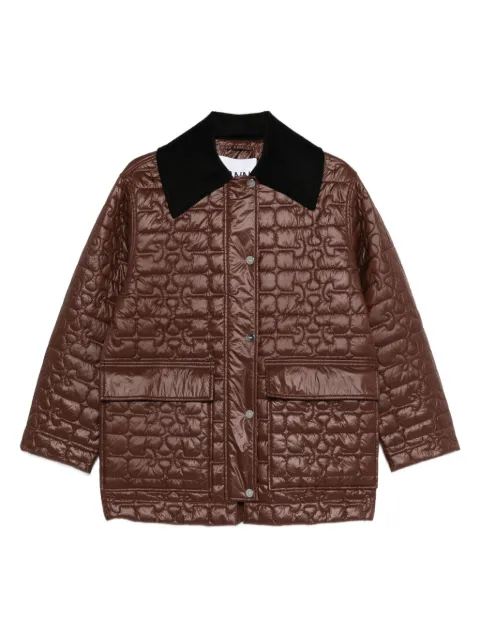 GANNI quilted coat Brown W0397