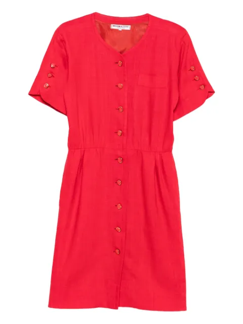 Saint Laurent Pre-Owned 1980s buttoned linen dress Red SL350KM
