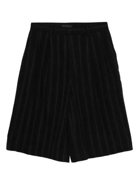 Juun.J pinstriped pleated shorts Black JC5725P225