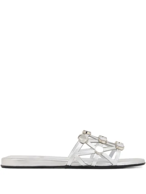 The Attico Grid studd-embellished sandals Silver 251WSH00882LBT112AA