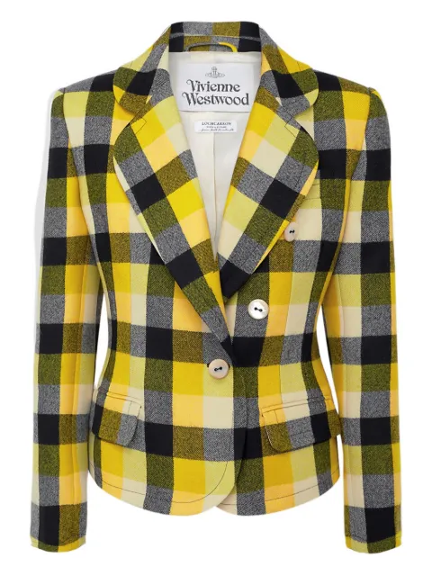 Vivienne Westwood Georgia checked double-breasted jacket Yellow 1401007PW018Q004