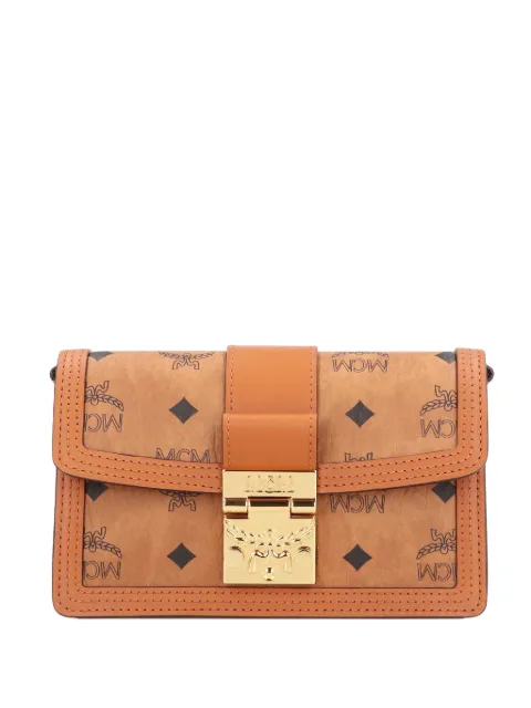 MCM Tracy monogram clutch Brown MWREAXT05
