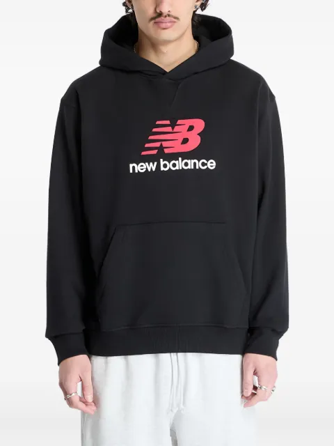 New Balance logo french-terry hoodie Black MT51512BK